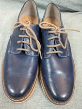 Clarks Men's Blue Leather Shoes Size 9 Extra Light Cork Insoles Lace Ups