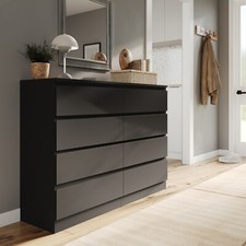 Wide Wooden Chest of 8 Drawers