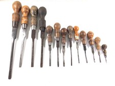 Thirteen vintage wooden