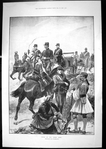 Antique old print 1897 types - print,