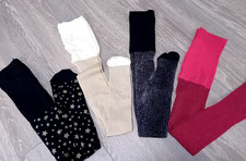 Girl's Glitter Tights Bundle 4 Pairs Age 9 /10 Various Colours See Description