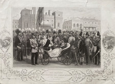 1860 Antique Print; Crimea. Queen Victoria Presenting Medals after Hind