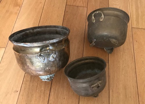 Vintage brass jardiniere - brass,