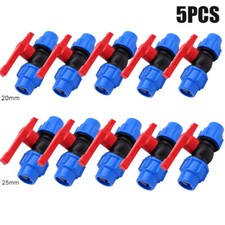 5x Stop Tap Valve 20/25mm For HDPE Water Pipe Compression Ends Pipe Fitting