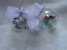 Vintage Christmas baubles /Cornish sea glass/ tree decoration/ driftwood tree  *