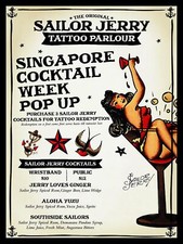 Sailor Jerry Tattoo Parlour, Retro metal Sign/Plaque, Gift, Man Cave, Bar/ Pub
