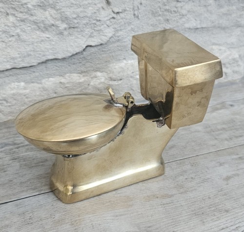 Vintage brass toilet - brass, toilet,