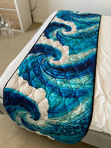 Wave quilted bed runner - bed,