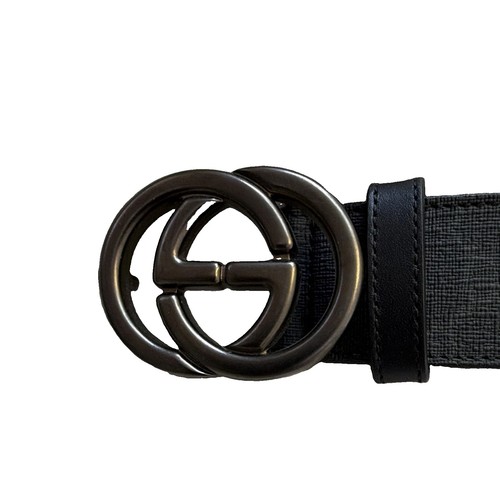 Gucci men black leather gg - men’s,