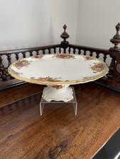 Royal Albert Old Country Rose Pedestal Footed Cake Stand Tazza 1st quality RARE