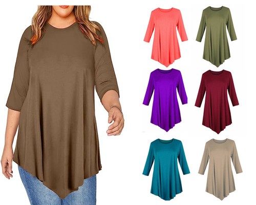 Ladies cut tunic top plus - tunic,