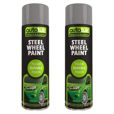 AutoTek Multi Purpose Steel Wheel Aerosol Spray Paint 500ml x2
