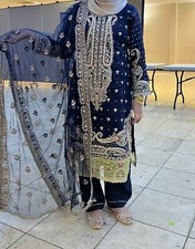 Gul Ahmed ORIGINAL blue embroidered suit, asian party wear