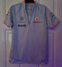 Ladies XS Mercedes Mclaren Vodafone F1 Light Grey Top V Neck T Shirt Formula One