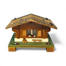 Vintage Mapsa Swiss Chalet Music Box CUENDET Plays Auf Wiedersehen 1970s VGC