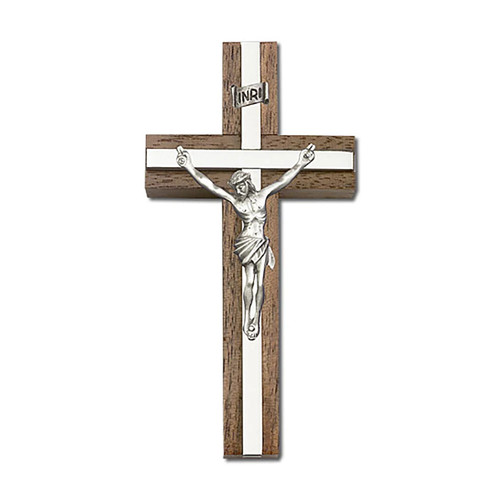 Inch walnut crucifix - inch, wall