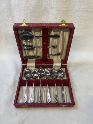 Cased set silver plated - cased, 6