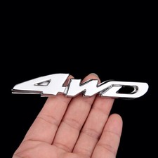 1x Silver Car Sticker 3D 4WD