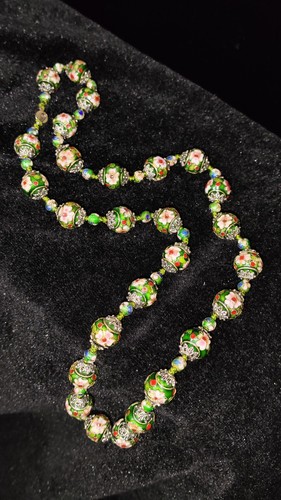 Vintage cloisonne enamel green - vintage,
