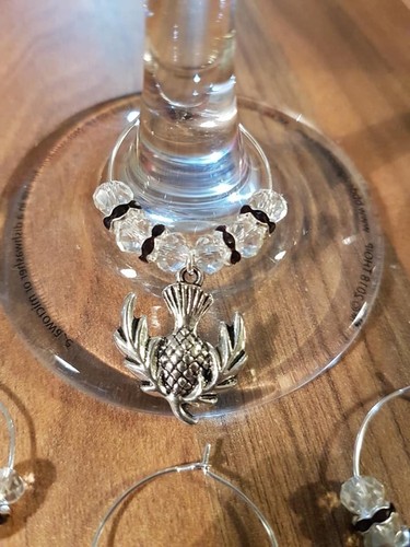 Scottish thistle wine glass - wine,