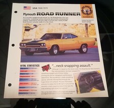 Imp 1968-70 Plymouth road runner information brochure hot cars hot rod race car