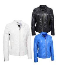 Womens Real Leather Biker