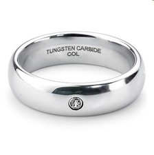New Tungsten Carbide Mens Ladies Wedding Engagement Silver Zirconia Ring 6mm