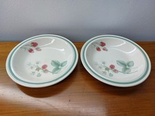 2 x Wedgwood Raspberry Cane Cereal Bowls 7.5" Diameter