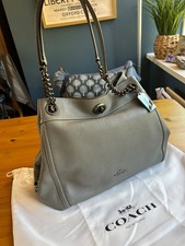 Coach Leather Handbag Grey New