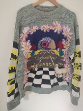 STELLA MCCARTNEY MULTICOLOURED INTARSIA PATTERN JUMPER SWEATER SIZE 10 12