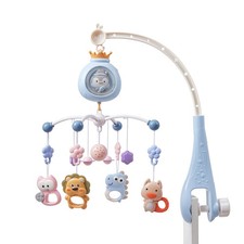 Baby Musical Crib Bed Bell Cot Mobile Stars Dreams Light Lullaby Toy Xmas Gifts