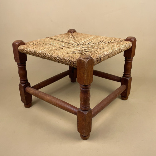 Wooden string foot stool wood - string,