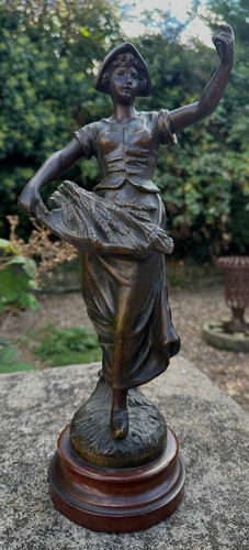 Large antique french bronzed - antique,