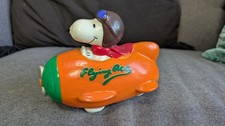 Vintage 1970s Ceramic Snoopy Money Box Flying Ace - No Stopper