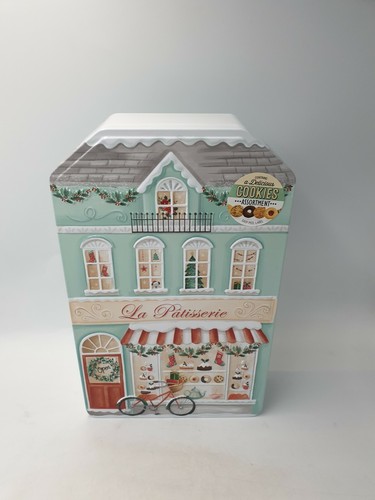 Christmas town shaped tin - christmas, "la