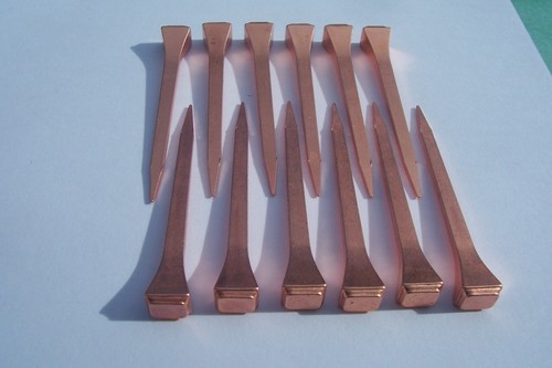Horseshoe nails copper coated - horseshoe,