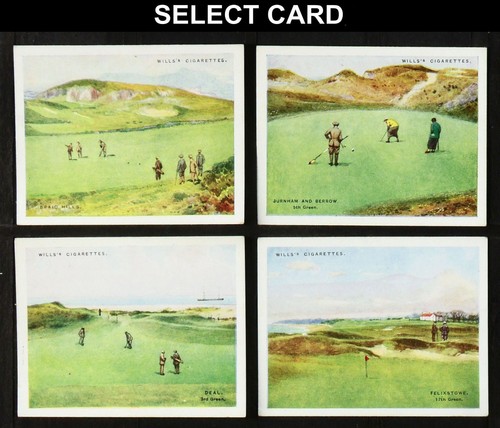 Golfing wills cigarette cards - wills,