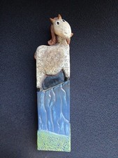 ARTFORUM FARMYARD ANIMALS "SILLY"  GOAT WITH HEAD TILTED RESIN FIGURINE