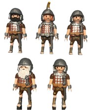Playmobi 5 Custom Roman Soldiers Brown Uniform 1 General 4 Troops ⭕️One Off ⭕️