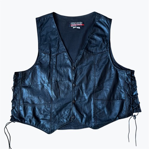 Brooks mens leather vest - brooks, gilet