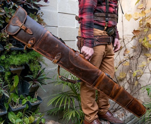 Leather gun slip handmade - ,