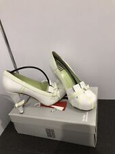 Hard Hearted Harlot Nook White Leather Lime Trim Uk 4/EU 37 Nora Hi Dolly BNIB