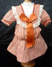 DRESS FOR ANTIQUE DOLL, DOLL CLOTHING, DOLL OUTFIT, VINTAGE DOLL'S DRESS