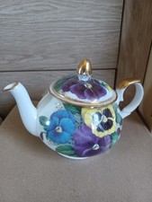 Edwardian Fine Bone China Vintage Floral Teapot 
