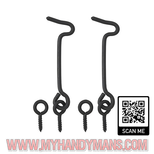 Black metal gate hook eye - hook,