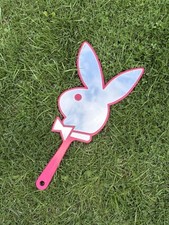 Rare Playboy Logo Handheld Pink Mirror, Collectable Item