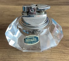 Vintage BINALITE Table Lighter Hand Cut Glass-Crystal