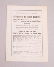 Bus Coach Timetable Revision Sheet Reading Corporation