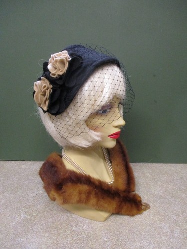 1940s style black - 1940s, hat