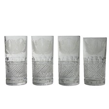 Edinburgh Crystal, Thistle, 4 X High Ball Tumblers